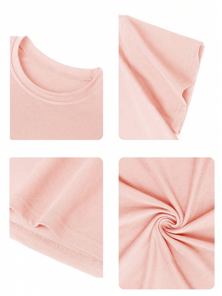 1pc Girls' Strawberry Print Short Sleeve T-Shirt, Soft and Comfortable Summer Top for Students and Tweens, Cute Casual Fashion Tee for Everyday Wear
