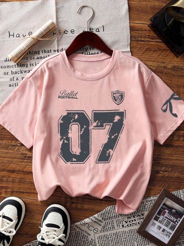 Tween Girls Printed Short Sleeve T-Shirt, Comfy Lightweight Summer Tee, Cute Casual Top for School & Everyday Wear