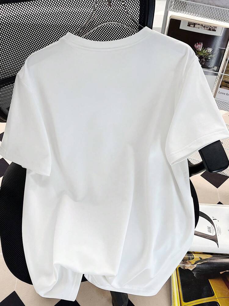 Teen Girls' Soft Casual Short Sleeve T-Shirt, Lightweight Summer Top for Everyday Wear, School, and Outdoor Activities, Stylish Basic Tee for Youth Wardrobe