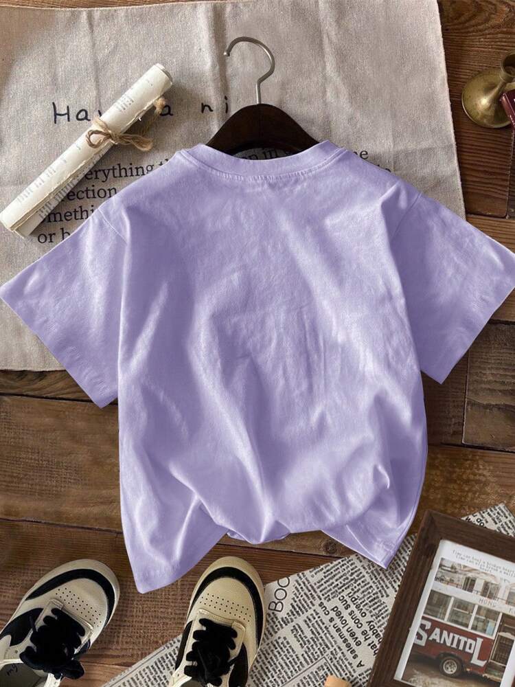 Tween Girls' Minimalist Short Sleeve Crew Neck T-Shirt, Lightweight Casual Summer Top for School, Play, and Everyday Wear