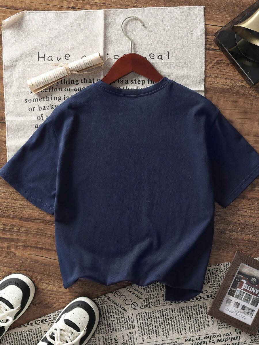 1pc Star Print Short Sleeve T-Shirt for Teen Girls, Soft and Stylish Summer Top for School, Casual Wear, and Everyday Comfort