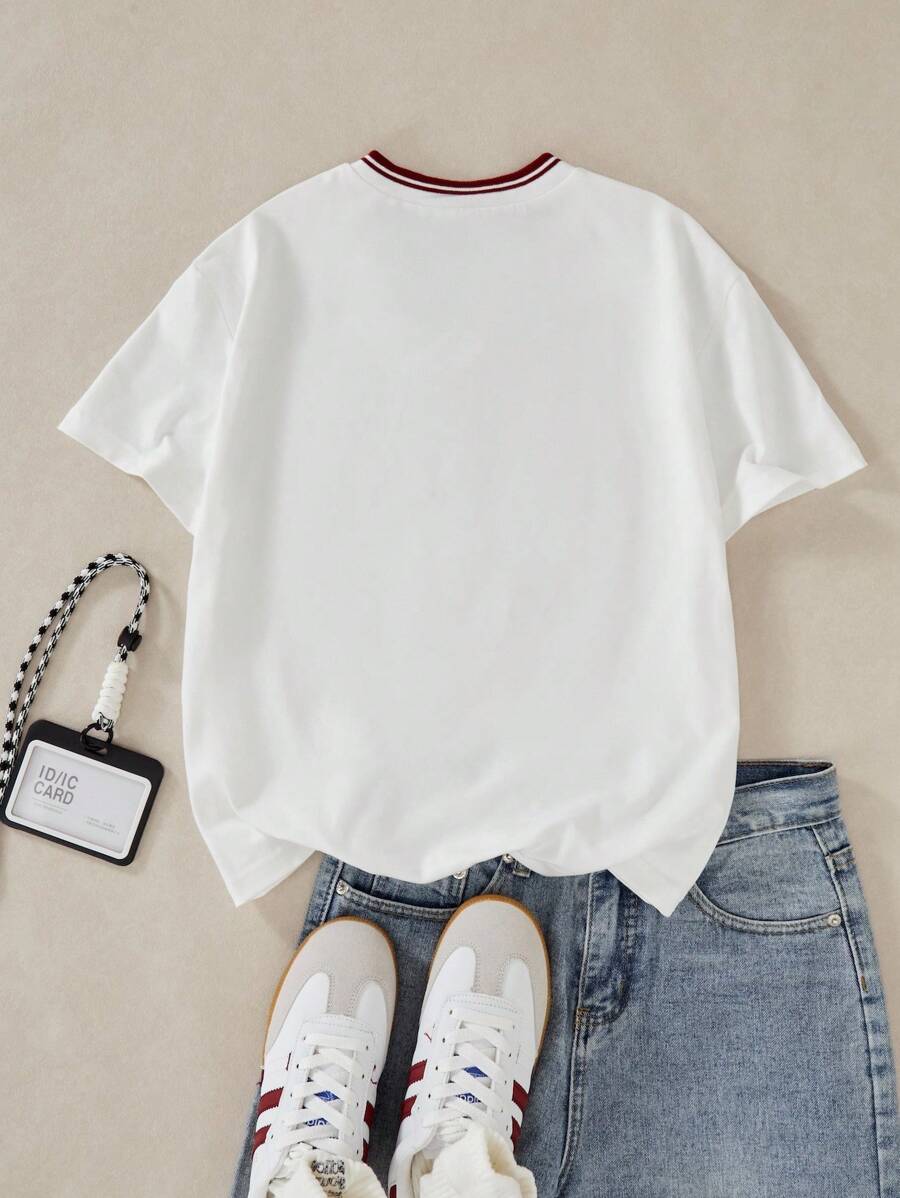 Tween Girls' V-Neck Los Angeles Graphic T-Shirt, Short Sleeve Casual Summer Top for Everyday Wear