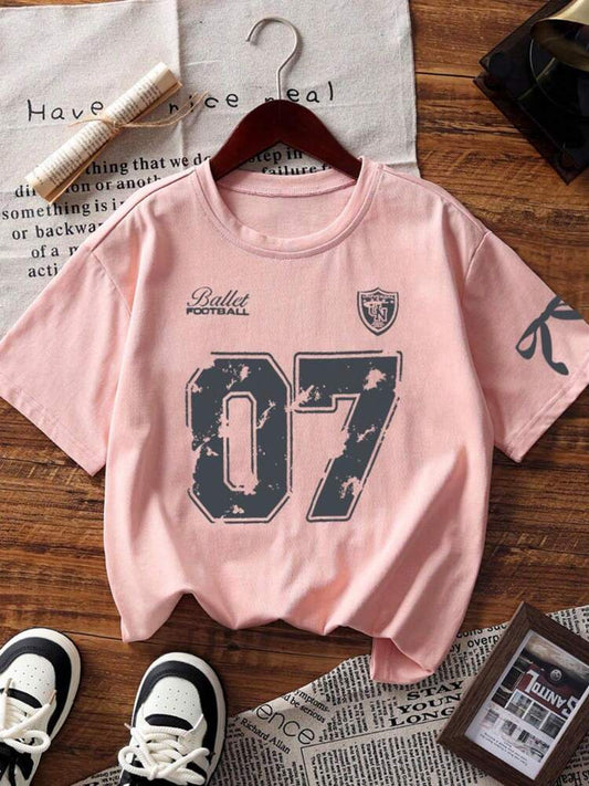 Tween Girls Printed Short Sleeve T-Shirt, Comfy Lightweight Summer Tee, Cute Casual Top for School & Everyday Wear