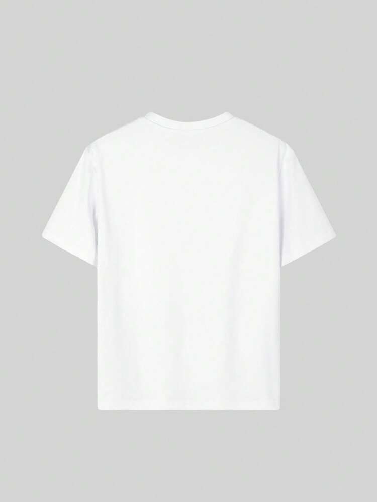 1 Pack Girls' Casual Graphic T-Shirt, Crew Neck Short Sleeve Youth Summer Top for Students and Daily Wear