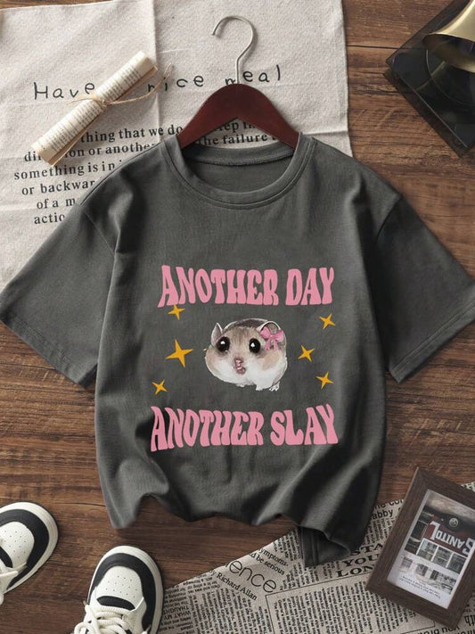 1pc Cute Graphic Print Short Sleeve T-Shirt for Tween Girls, Soft Lightweight Summer Top for School, Casual Wear, and Everyday Comfort
