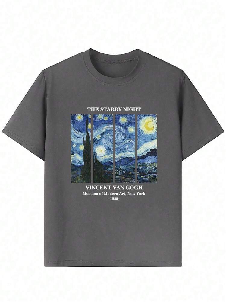 1pc Star Print Short Sleeve T-Shirt for Teen Girls, Soft and Stylish Summer Top for School, Casual Wear, and Everyday Comfort