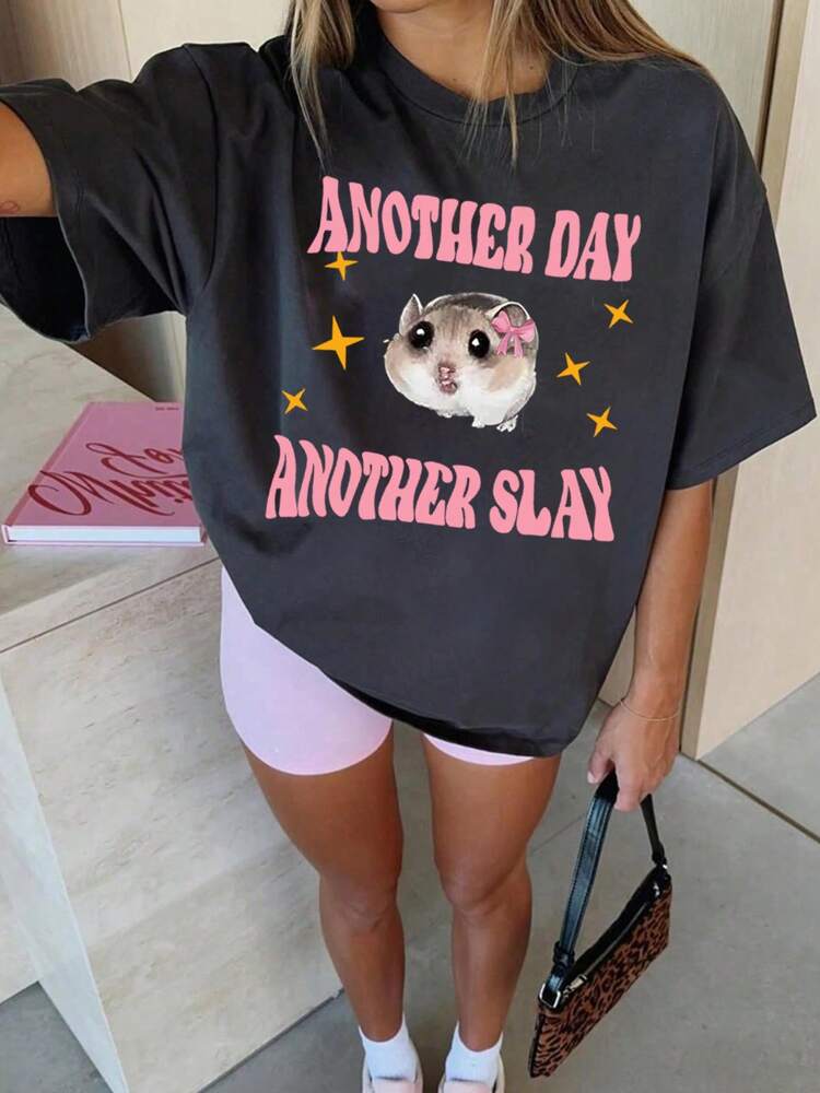 1pc Cute Graphic Print Short Sleeve T-Shirt for Tween Girls, Soft Lightweight Summer Top for School, Casual Wear, and Everyday Comfort