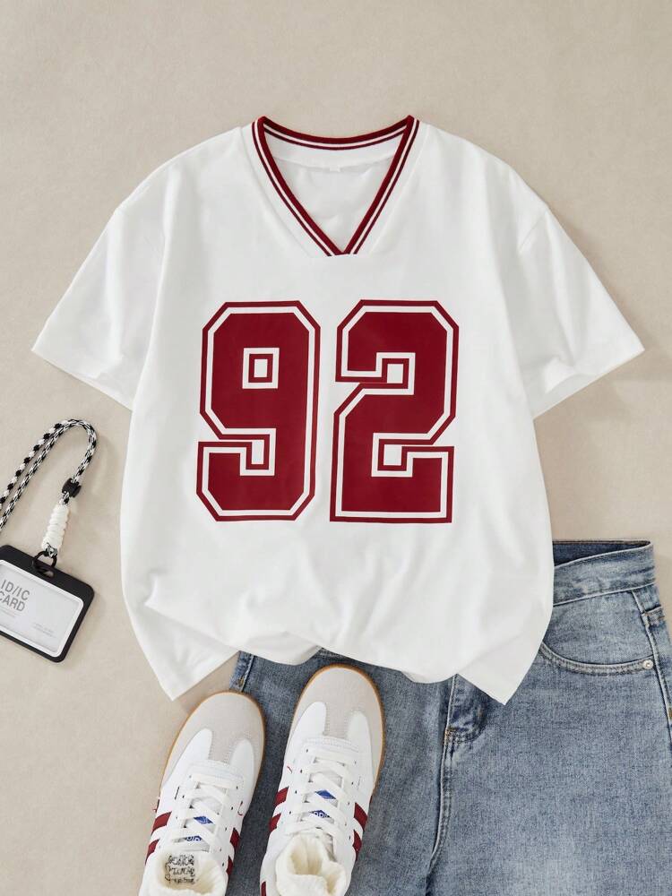 Tween Girls' V-Neck Los Angeles Graphic T-Shirt, Short Sleeve Casual Summer Top for Everyday Wear